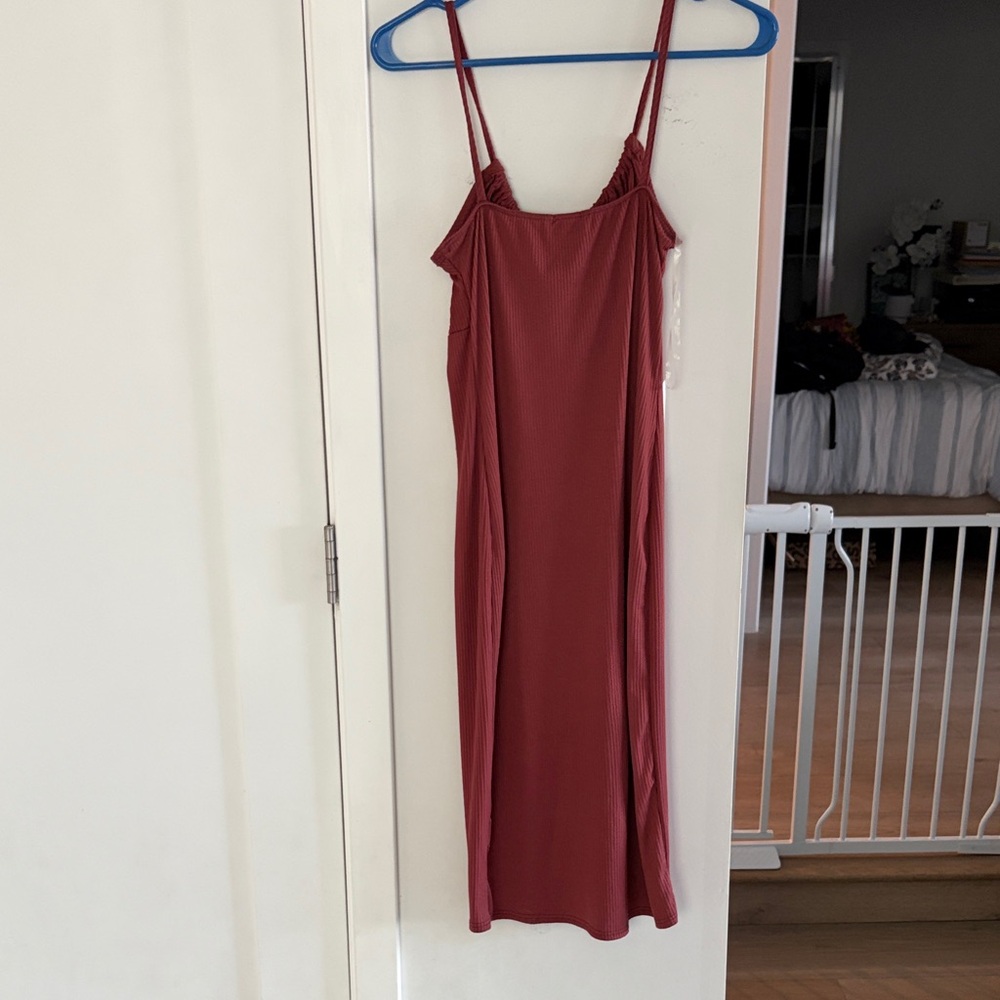 Olivia Rae Maroon Ribbed Dress - Picture 6 of 9